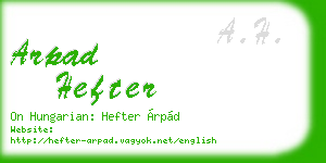 arpad hefter business card